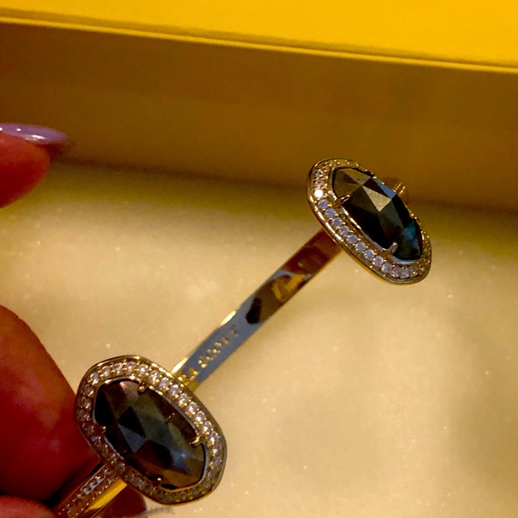 NWOT Kendra Scott RARE & RETIRED Erica Bracelet Pyrite & Yellow Gold So Sparkly! - Picture 9 of 13